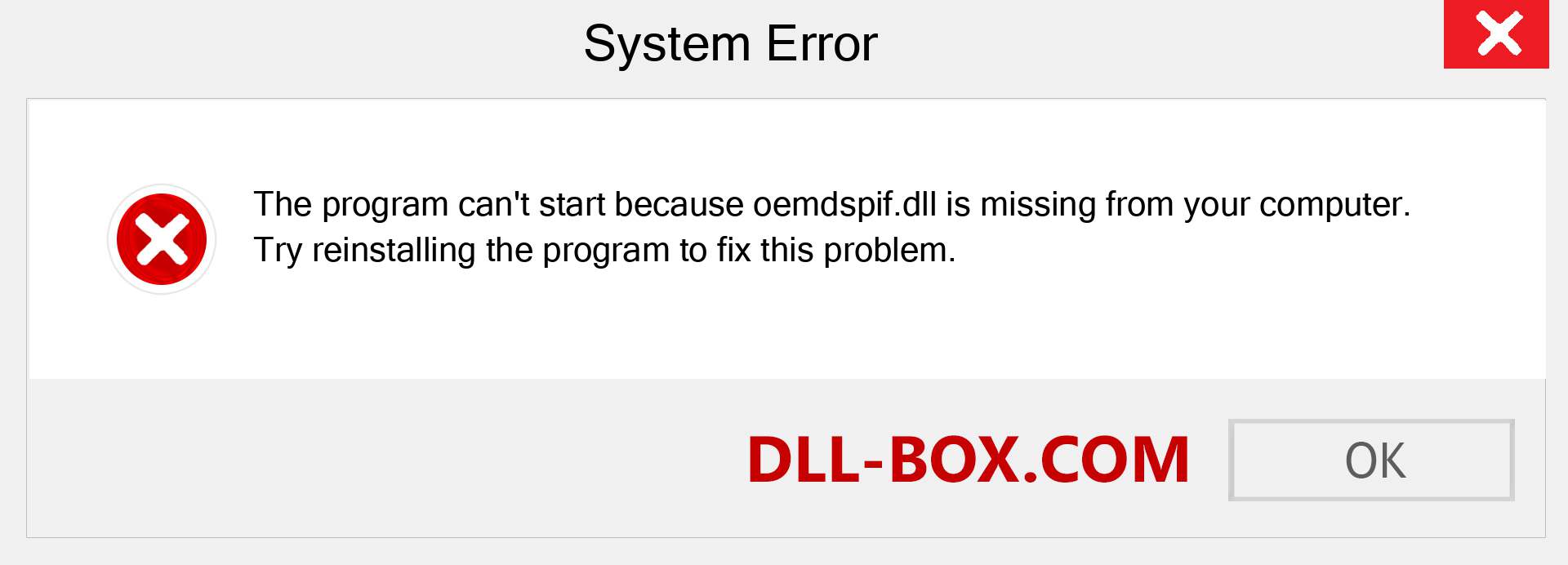  oemdspif.dll file is missing?. Download for Windows 7, 8, 10 - Fix  oemdspif dll Missing Error on Windows, photos, images